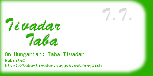 tivadar taba business card